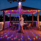 Luces Solares de Navidad en Cascada con Estrella