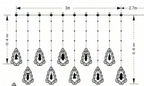 Cortina de Luces LED Navideñas Blanco Cálido con 10 Figuras