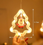 Cortina de Luces LED Navideñas Blanco Cálido con 10 Figuras