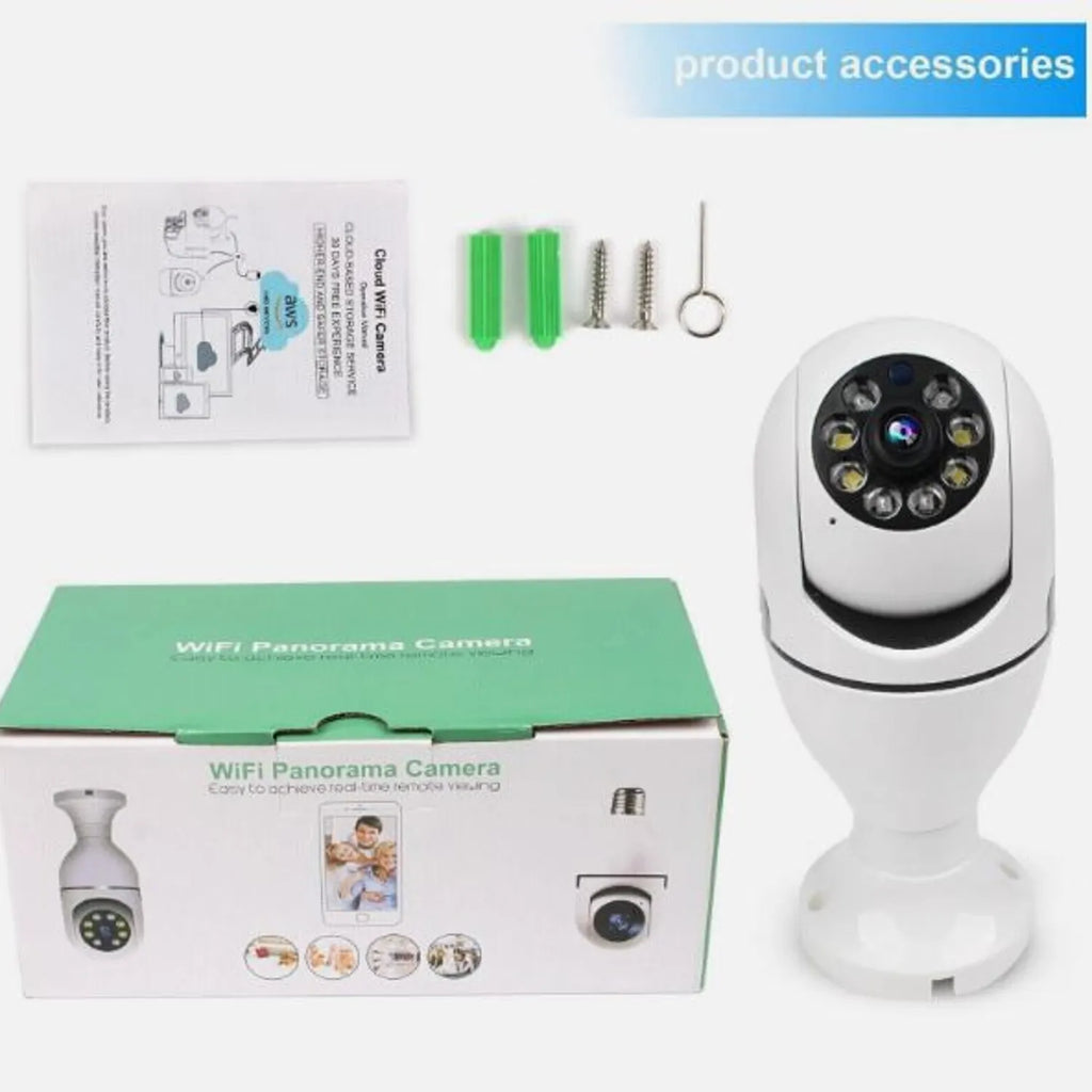 Cámara WiFi Tipo Bombillo, 2 MP y Audio Bidireccional