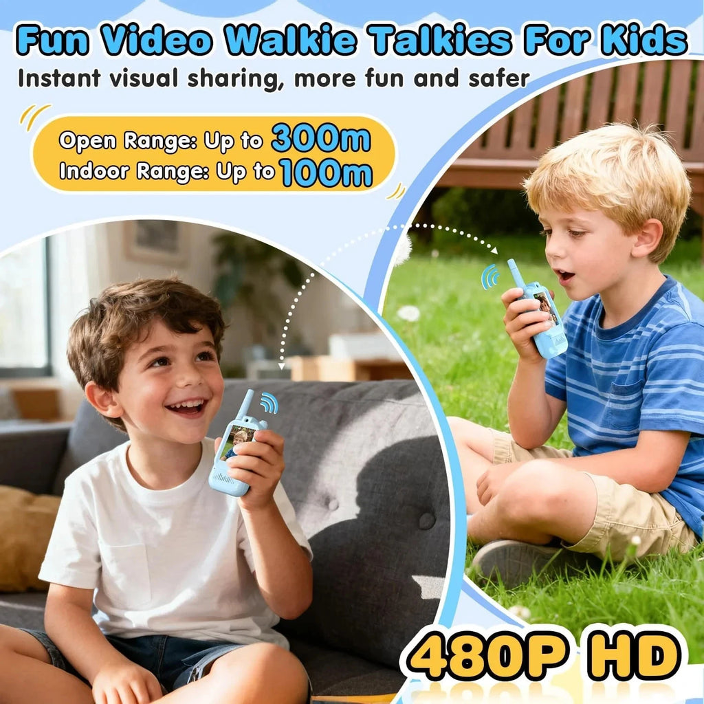 Set de 2 walkie-talkies infantiles con cámara y pantalla