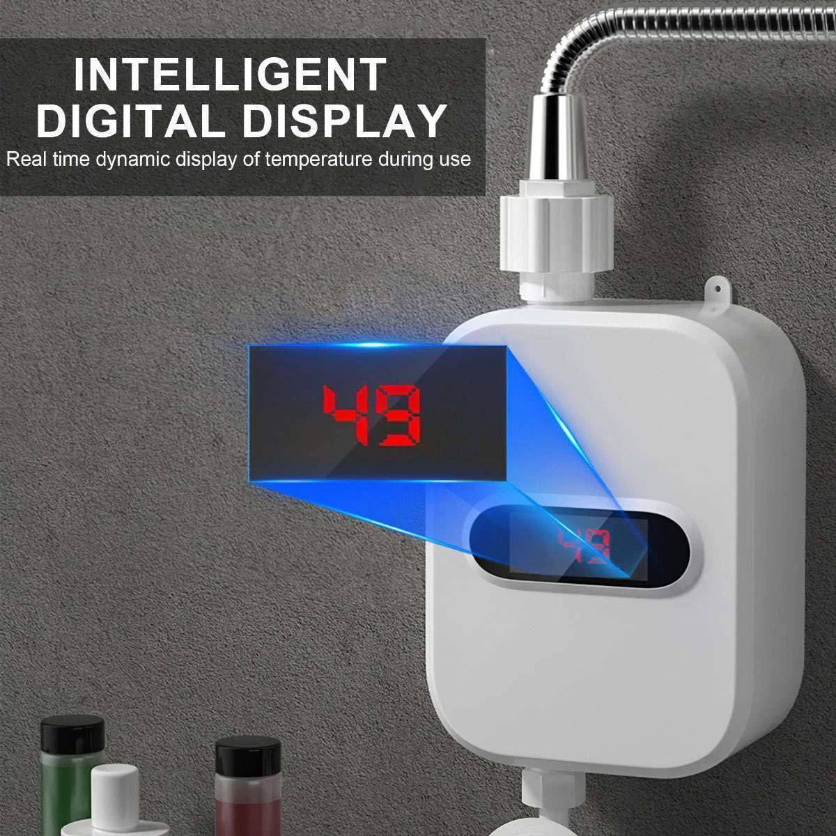 Calentador de agua instantáneo para ducha con pantalla digital