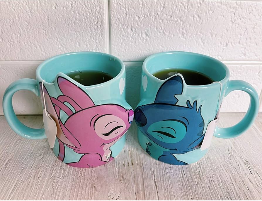 Set de 2 tazas para pareja Stitch y Angel