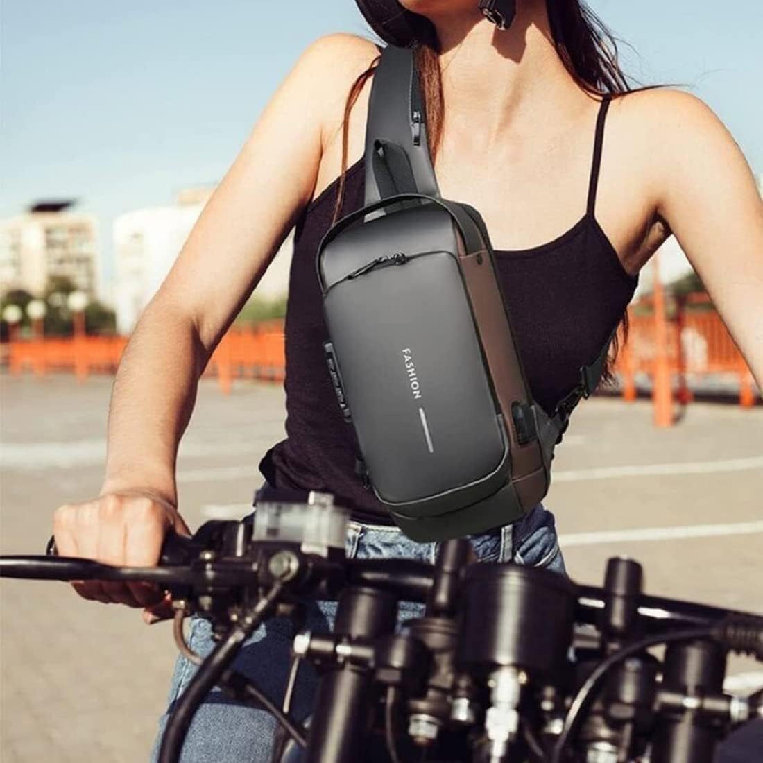 Bolso antirrobo de hombro con candado de combinación