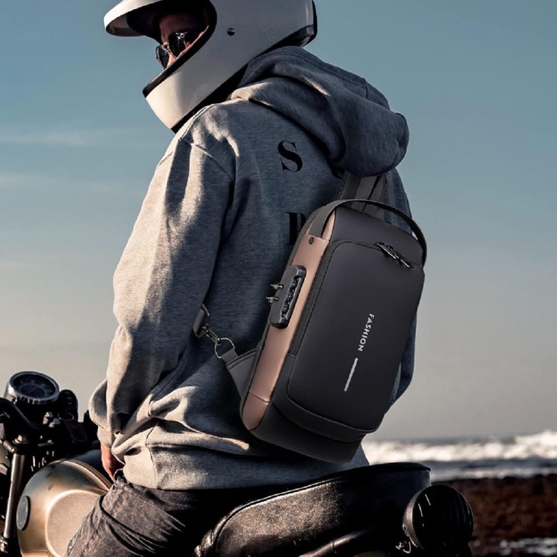 Bolso antirrobo de hombro con candado de combinación