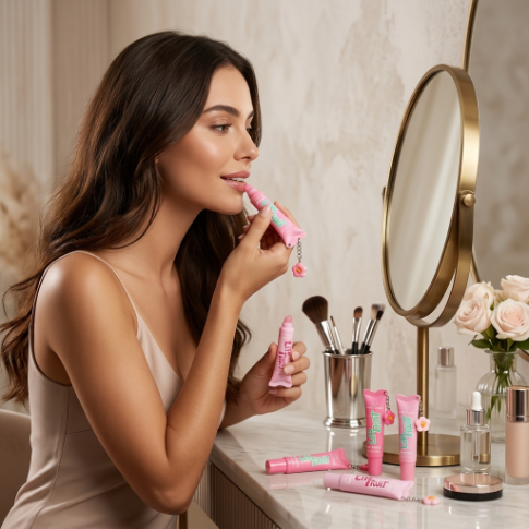 Brillo Labial Lip Gloss con Diseño Frutal