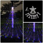 Luces Solares de Navidad en Cascada con Estrella