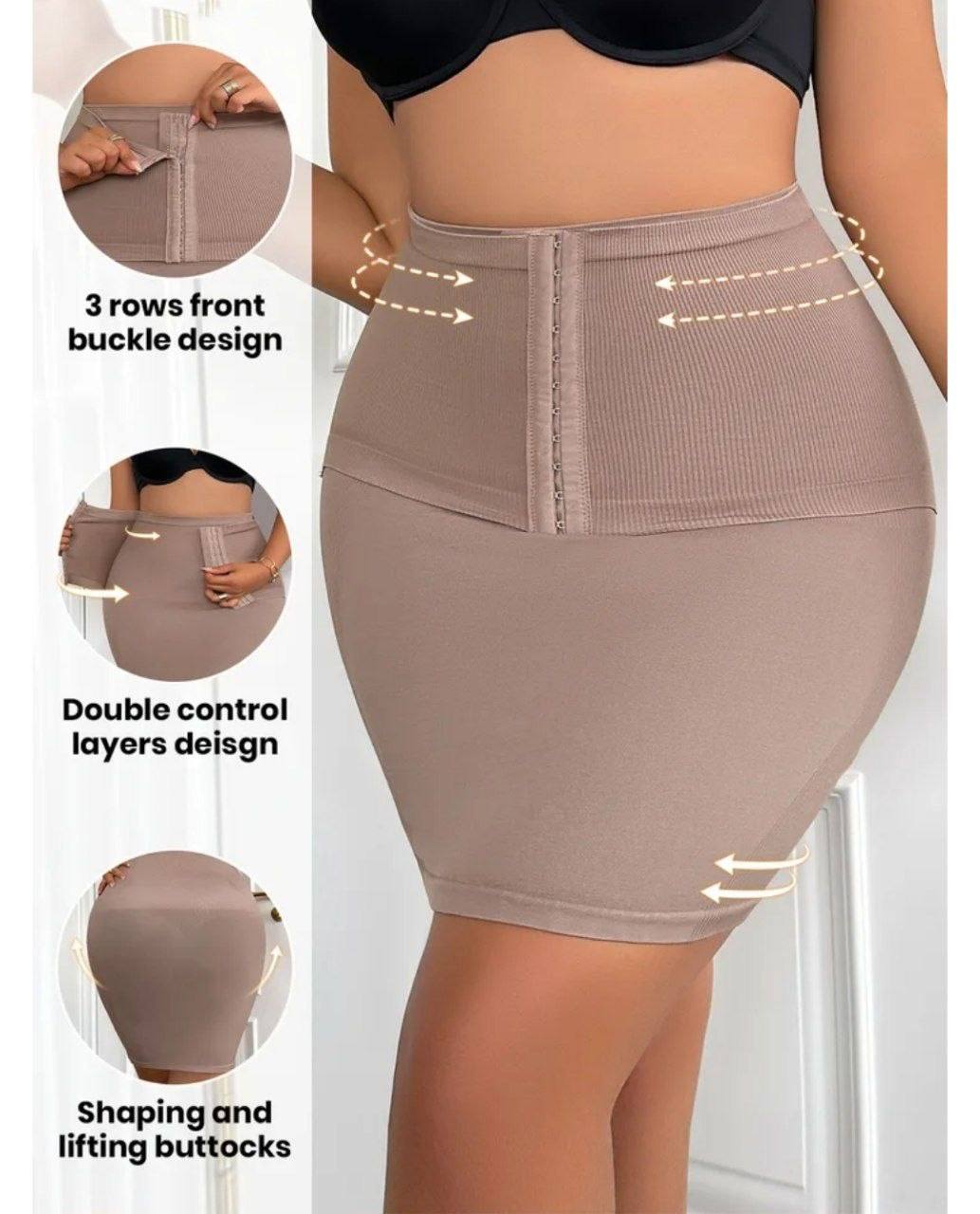 Faja moldeadora tipo falda ajustable con doble compresión
